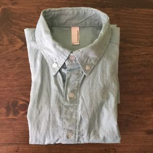 American Apparel Long Sleeve Blue-Green Shirt